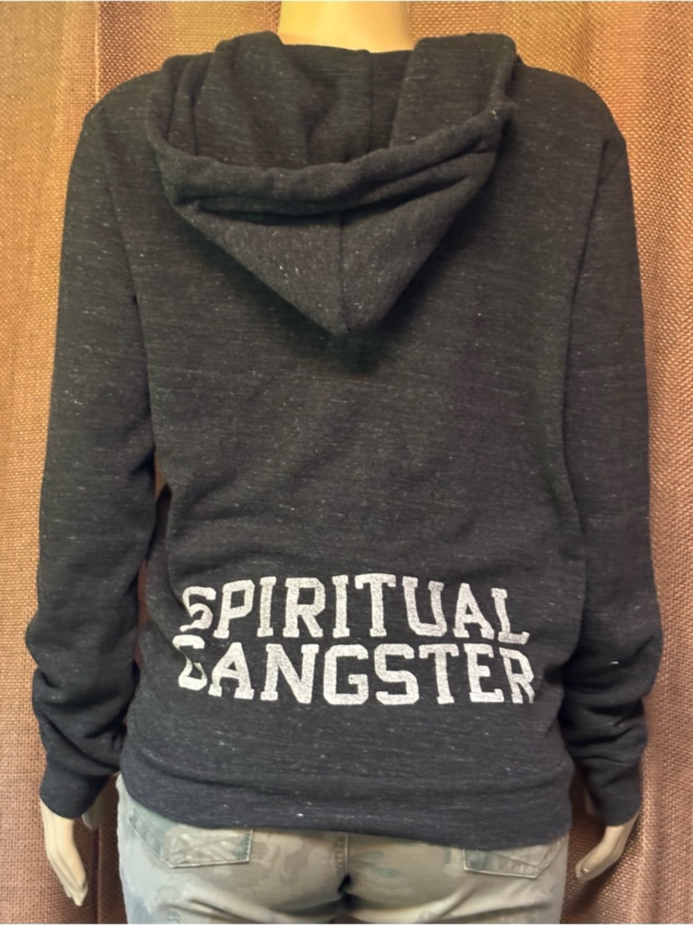 Spiritual Gangster Charcoal Zip-Up Hoodie with White Logo